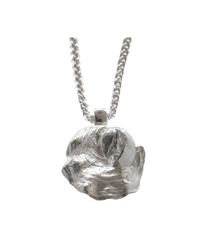 Pazifische Auster mit Strandschnecke - 925/- Silber
